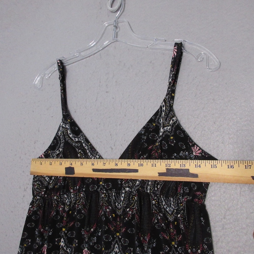 Wet Seal Maxi Dress Black Paisley Boho Whimsigoth Grunge Indie Festival Y2K - Picture 4 of 7